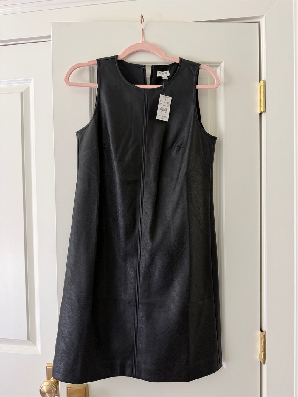 J.crew Factory black leather shift dress